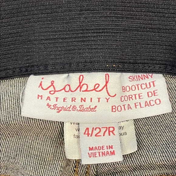 Ingrid & Isabel Flare Blue Jeans Maternity Boot Cut With Expandable Waist Size 4 - Picture 7 of 9